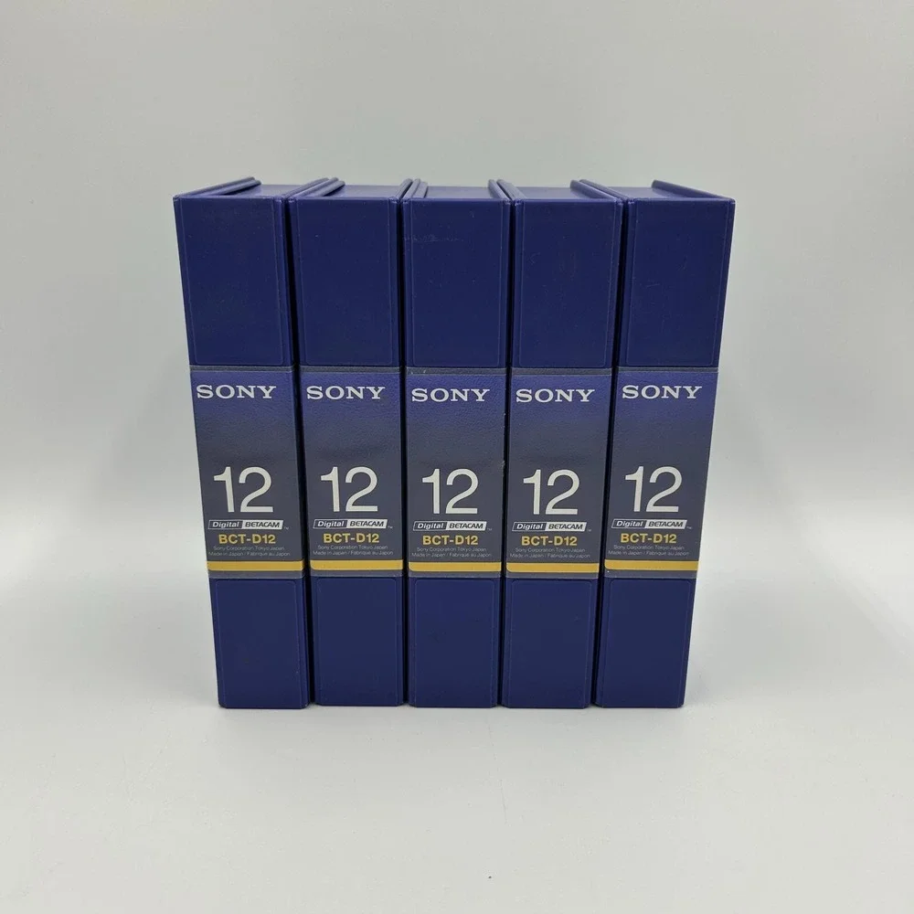 Lot of 5 Sony BCT-D12 Digital Betacam Video Metal Tapes Cassette Meta Japan Made